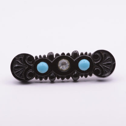 Victorian Jet Mourning Bar Brooch