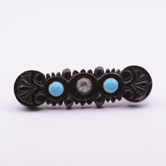 Victorian Jet Mourning Bar Brooch