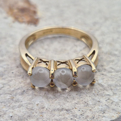 Moonstone Ring | 9ct Gold | UK Size N 1/2 | US Size 6.75 |