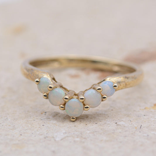 Opal Wishbone Ring | 9ct Gold | UK Size Q | US 8.25 |