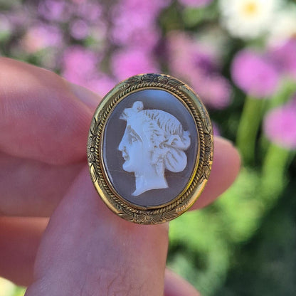 Victorian 9ct Cameo Ring