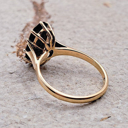 Vintage 9ct Gold Smoky Quartz Cocktail Ring | UK Size O 1/2 | US Size 7.5 |