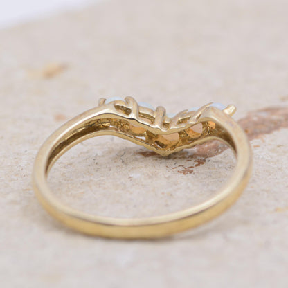 Opal Wishbone Ring | 9ct Gold | UK Size Q | US 8.25 |