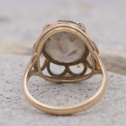Vintage Smoky Quartz Cocktail Ring | 9ct | UK Size J | US Size 4.75 |