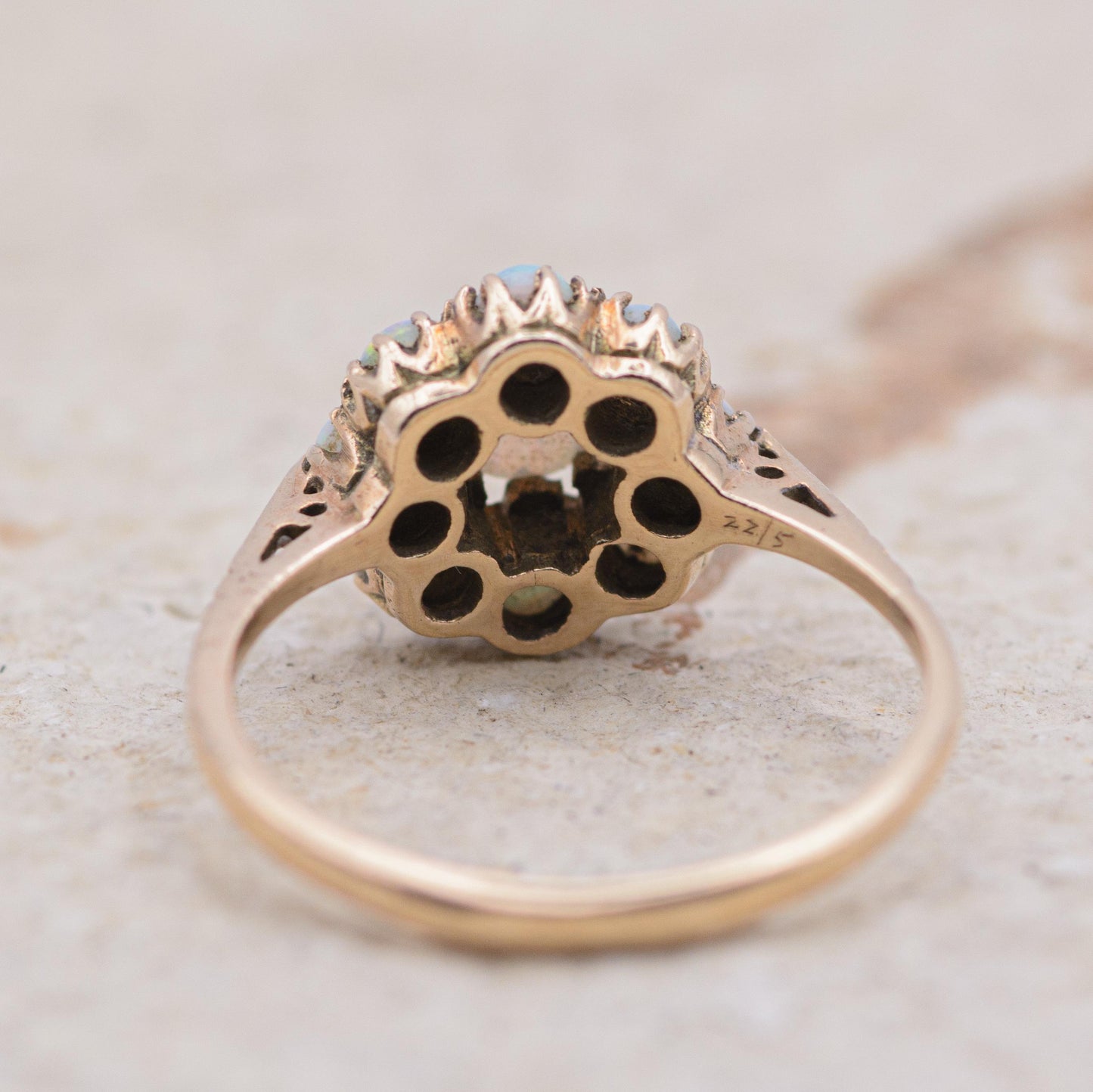 Vintage Opal Cluster Ring | UK Size M 1/2 | US Size 6.5 | 9 carat gold
