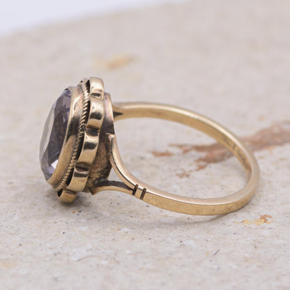 Vintage Amethyst Solitaire Ring | UK Size K | US Size 5.25 | 9 Carat Gold