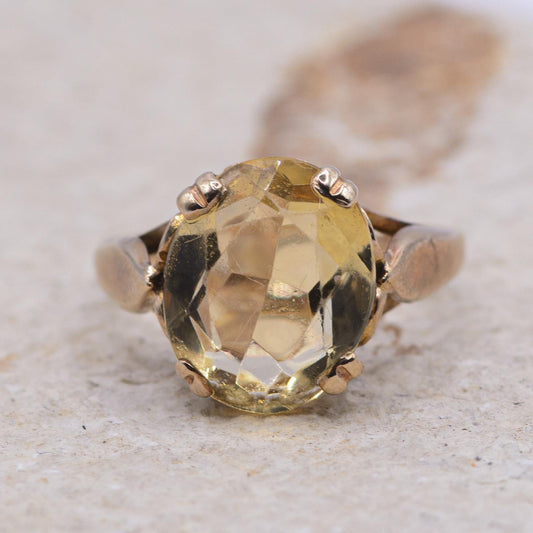 Vintage Citrine Ring | UK Size G | US Size 3.25 | 9 Carat Gold