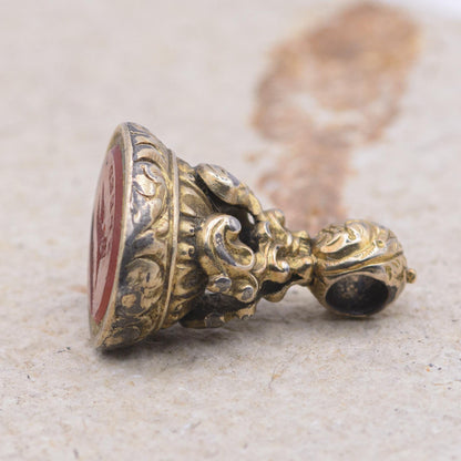 Antique Engraved Carnelian Bird Wax Seal