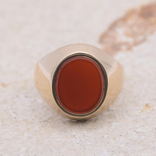 Vintage Carnelian Ring | UK Size N | US Size 6.75 | 9ct Gold |