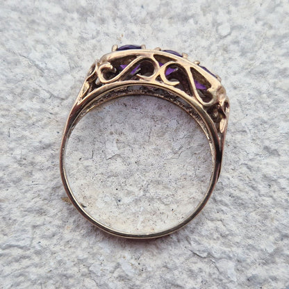 Vintage Amethyst Ring | UK Size O | US Size 7.25 | 9 Carat Gold