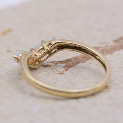 Opal Wishbone Ring | 9ct Gold | UK Size Q | US 8.25 |