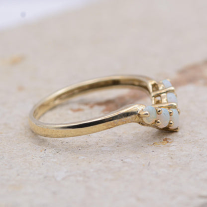 Opal Wishbone Ring | 9ct Gold | UK Size Q | US 8.25 |