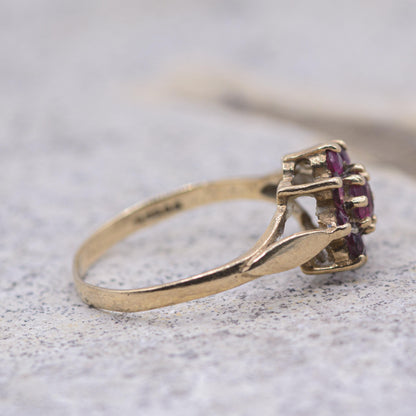 Vintage 9ct Gold Ruby Posey Ring