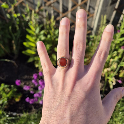 Vintage Carnelian Ring | UK Size N | US Size 6.75 | 9ct Gold |
