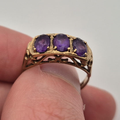 Vintage Amethyst Ring | UK Size O | US Size 7.25 | 9 Carat Gold