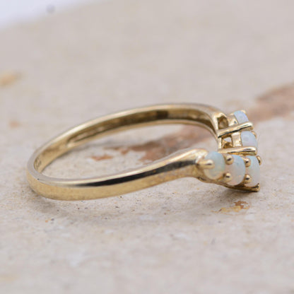 Opal Wishbone Ring | 9ct Gold | UK Size Q | US 8.25 |