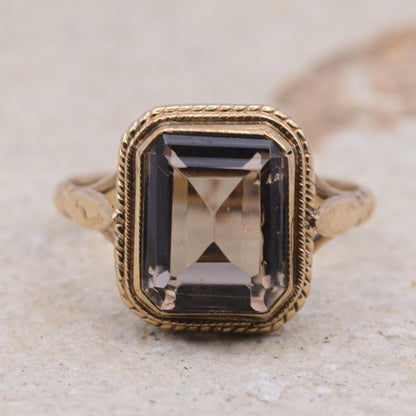 Vintage Smoky Quartz Cocktail Ring | 9ct | UK Size K 1/2 | US Size 5.75 |