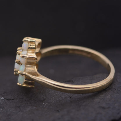 Vintage Opal Cluster Ring | UK Size O | US Size 7 | 9 carat gold