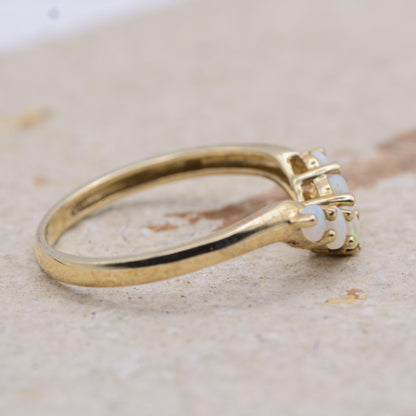 Opal Wishbone Ring | 9ct Gold | UK Size Q | US 8.25 |