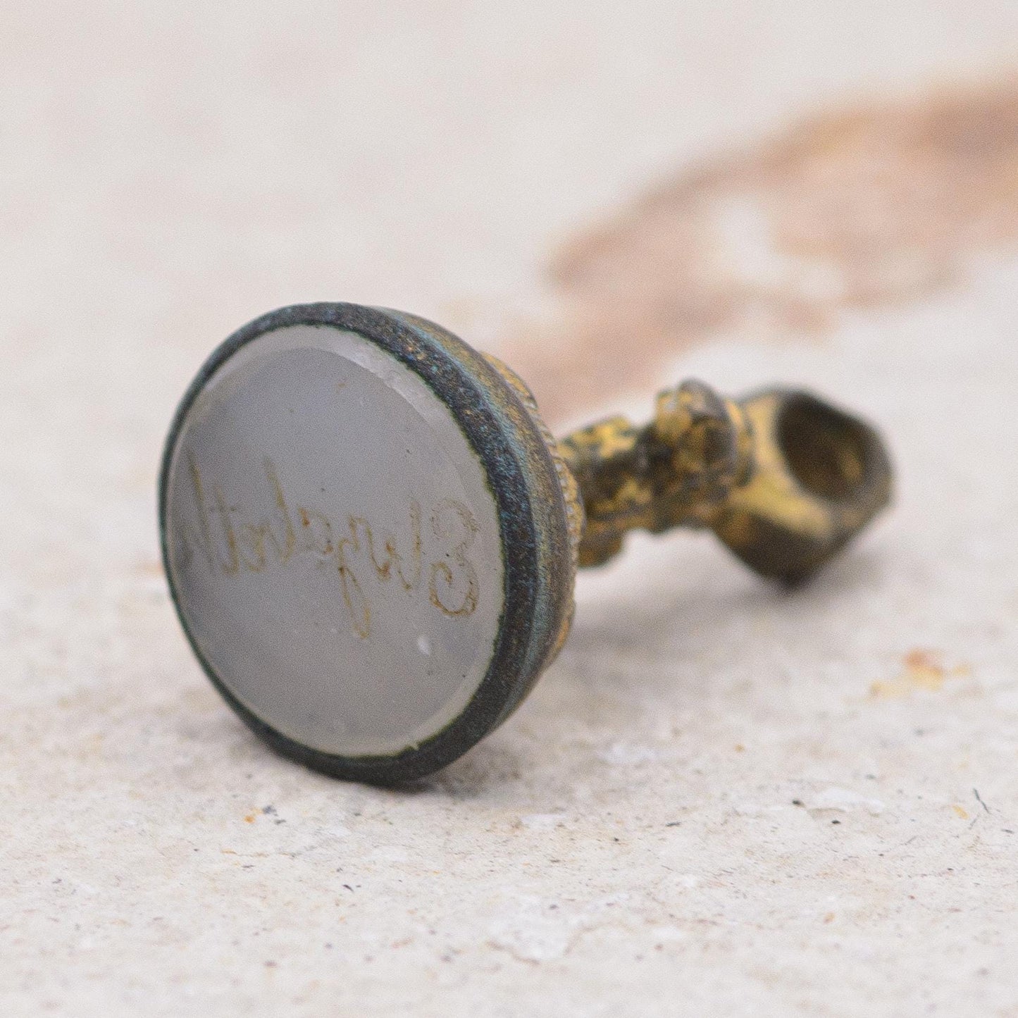 Small Antique Fob Wax Seal with the name "Elizabeth" Inscription