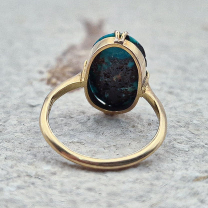 10ct Gold Turquoise Pinky Ring | UK Size H | US Size 3.75