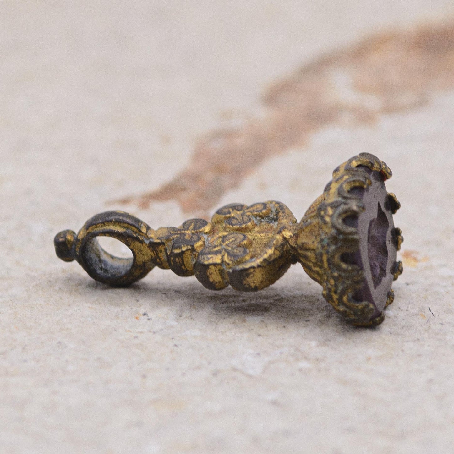Small Antique Engraved Intaglio Fob Wax Seal