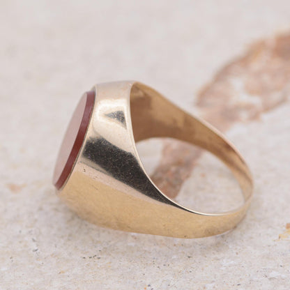 Vintage Carnelian Ring | UK Size N | US Size 6.75 | 9ct Gold |