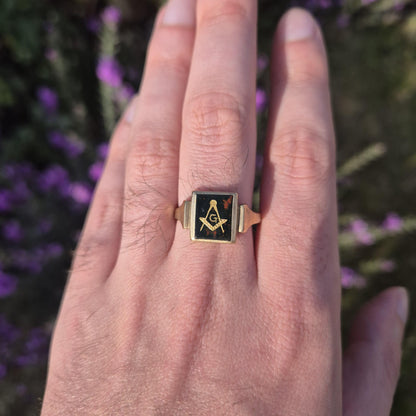 Victorian Masonic Bloodstone Signet Ring