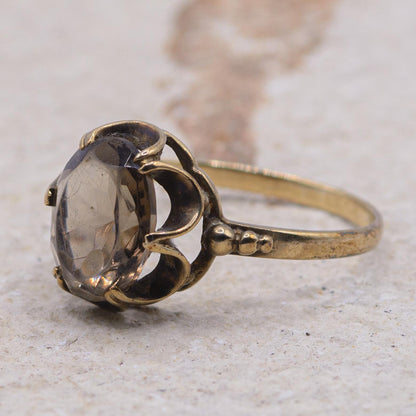 Vintage Smoky Quartz Ring | 9ct | UK Size M | US Size 6.25 |