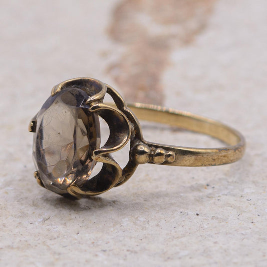 Vintage Smoky Quartz Ring | 9ct | UK Size M | US Size 6.25 |