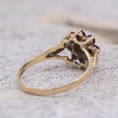 Vintage 9ct Gold Ruby Posey Ring