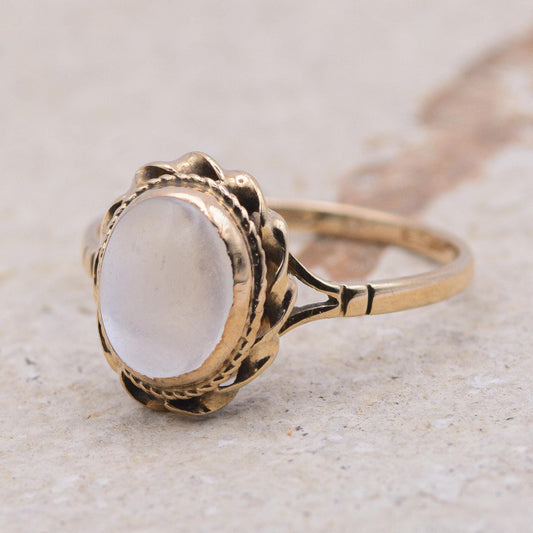 Vintage Moonstone Ring | 9ct Gold | UK Size M 1/2 | US Size 6.5  |