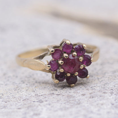 Vintage 9ct Gold Ruby Posey Ring