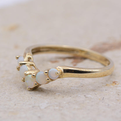 Opal Wishbone Ring | 9ct Gold | UK Size Q | US 8.25 |