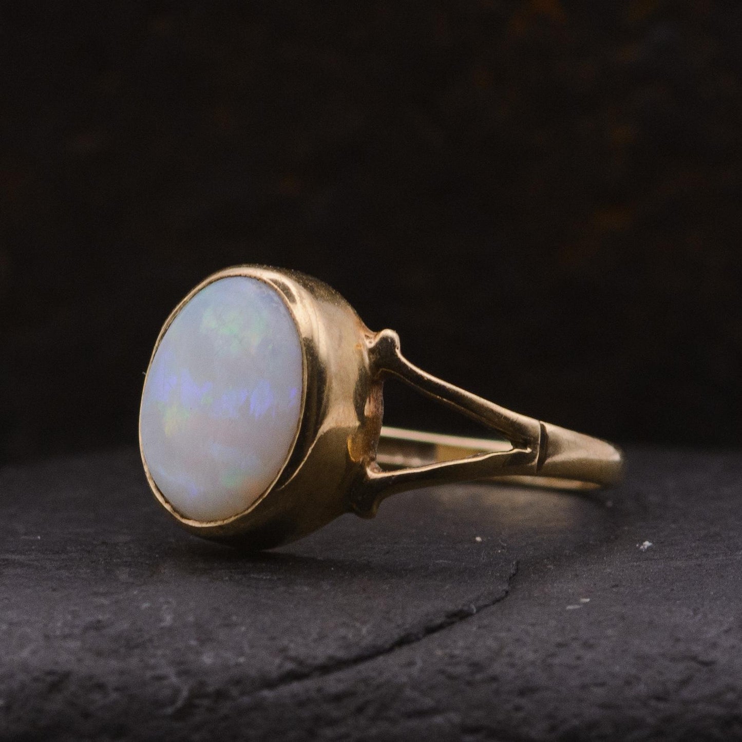 9ct Gold Vintage Opal Ring | UK Size K 1/2 | US 5.5
