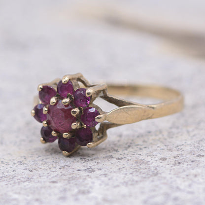 Vintage 9ct Gold Ruby Posey Ring