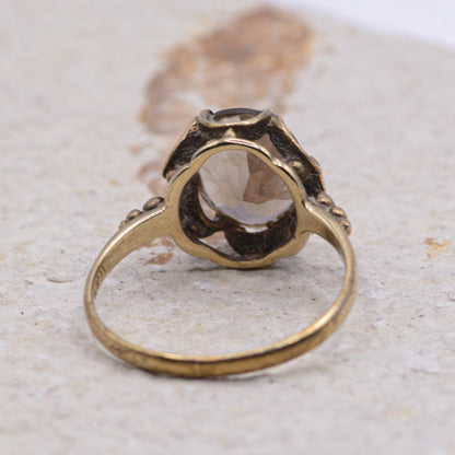 Vintage Smoky Quartz Ring | 9ct | UK Size M | US Size 6.25 |
