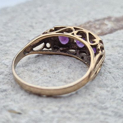 Vintage Amethyst Ring | UK Size O | US Size 7.25 | 9 Carat Gold