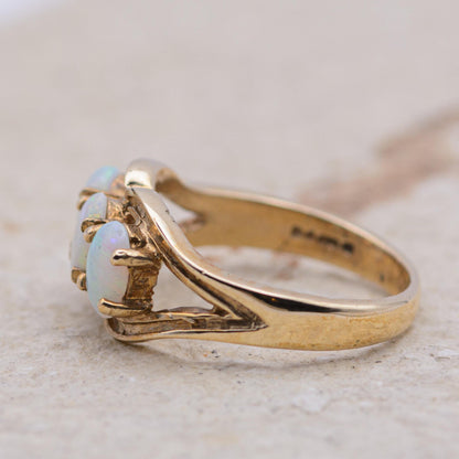 Vintage Opal Ring | 5 Stone | 9ct Gold | UK Size J 1/2 | US 5 |