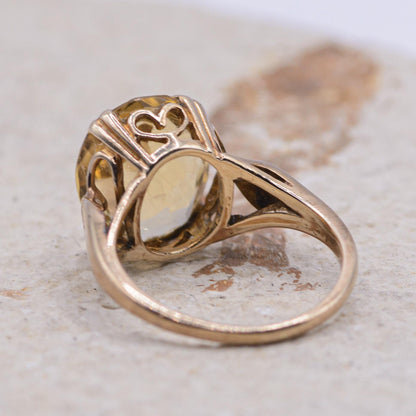 Vintage Citrine Ring | UK Size G | US Size 3.25 | 9 Carat Gold