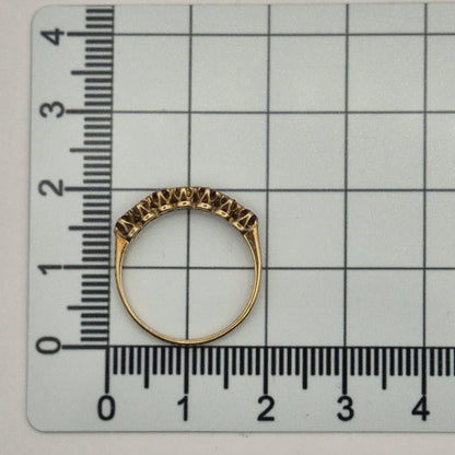 Vintage 9ct Ruby and Diamond Ring | UK Size L  | US Size 5.75