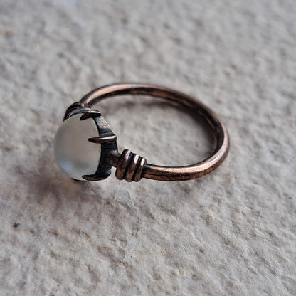 Vintage Rose Metal Moonstone Ring | Size I 1|2