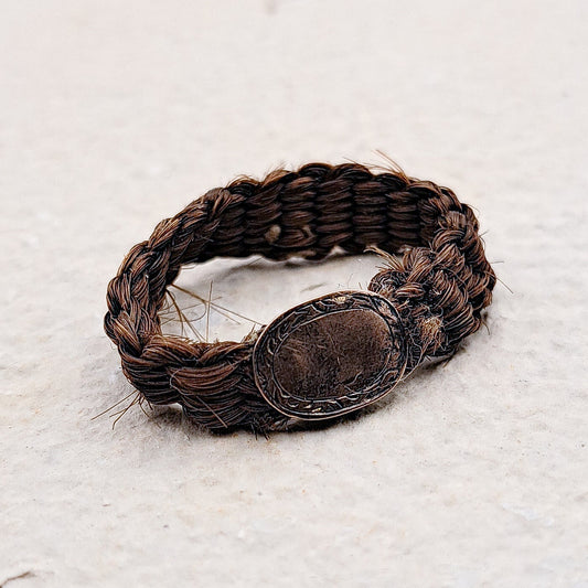 Antique Victorian Hairwork Mourning Ring