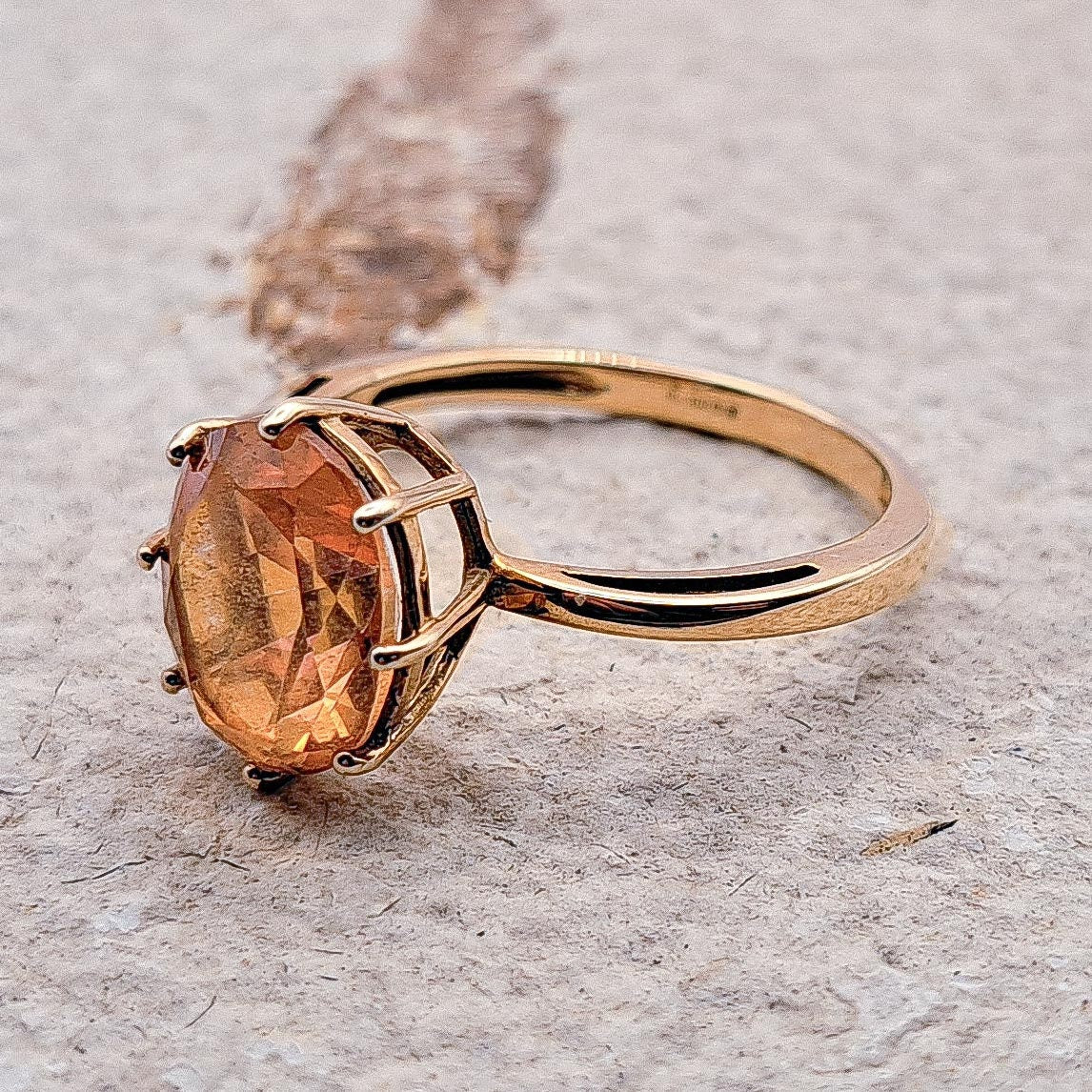 Citrine Ring | UK Size S | US Size 9 | 9 Carat Gold