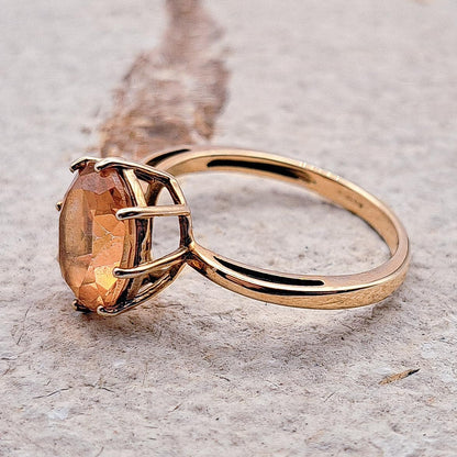 Citrine Ring | UK Size S | US Size 9 | 9 Carat Gold