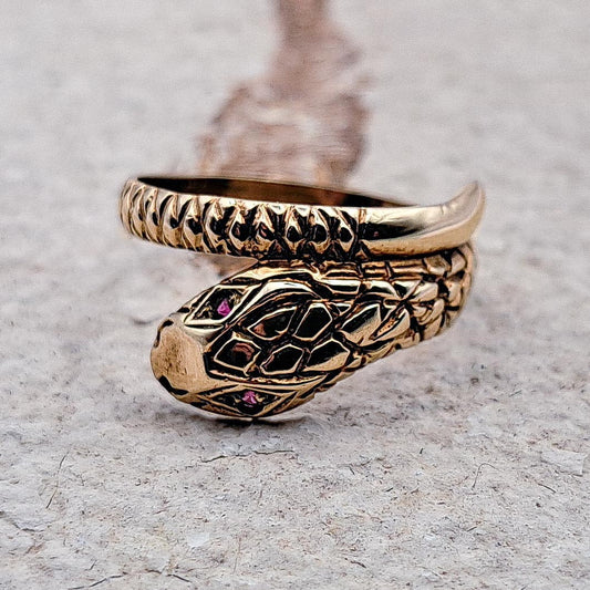 Vintage 9ct Snake Ring | UK O 1/2 | US 7.5