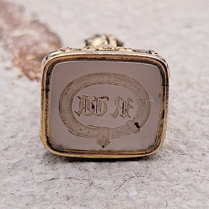 Antique Engraved Chalcedony Wax Seal