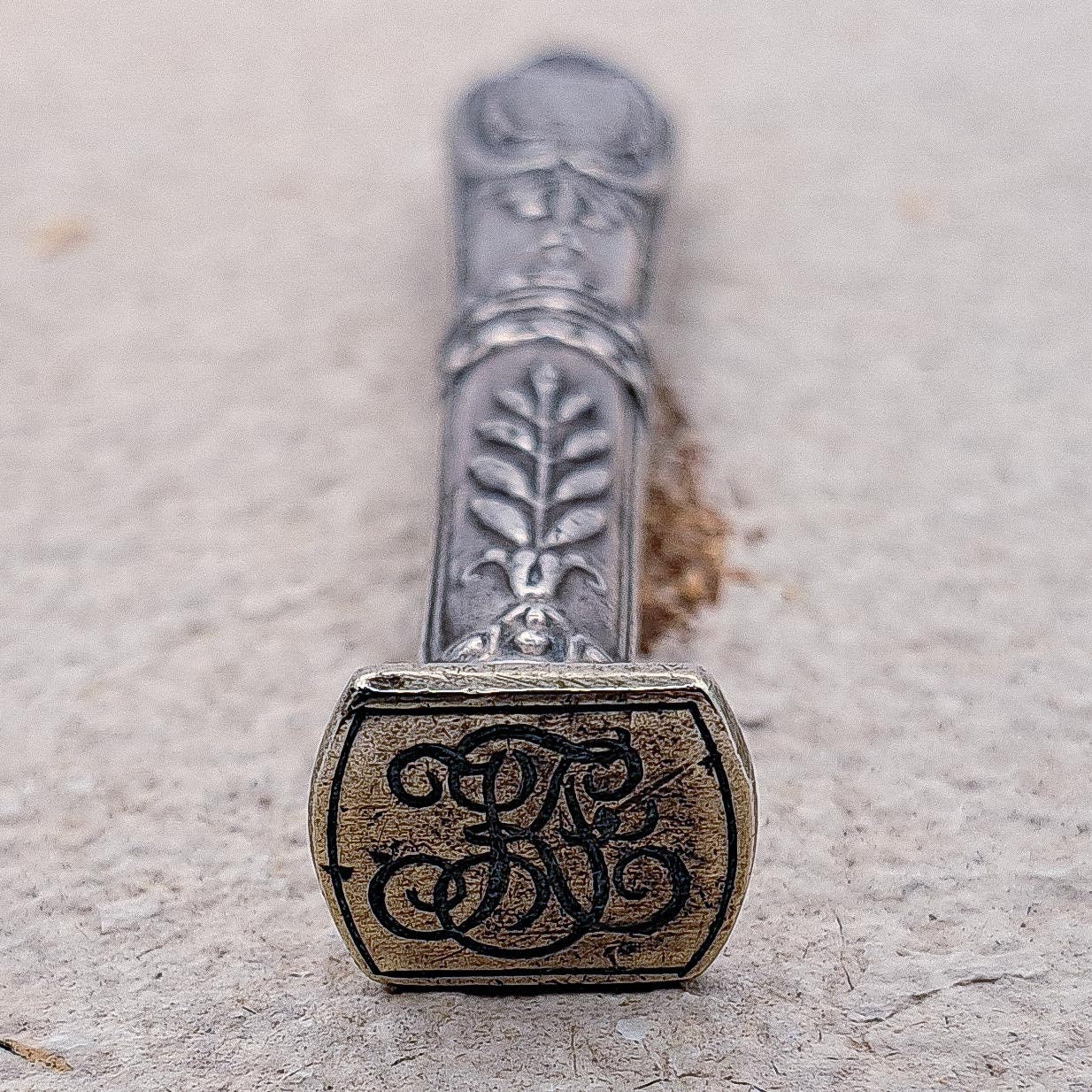 Antique Silver Engraved Wax Stamp