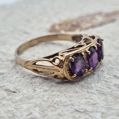 Vintage Amethyst Ring | UK Size O | US Size 7.25 | 9 Carat Gold