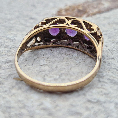 Vintage Amethyst Ring | UK Size O | US Size 7.25 | 9 Carat Gold